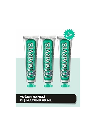 Marvis Classic Strong Mint Diş Macunu Ferahlatıcı Etki 85 Ml 3 Adet Nane Aromalı