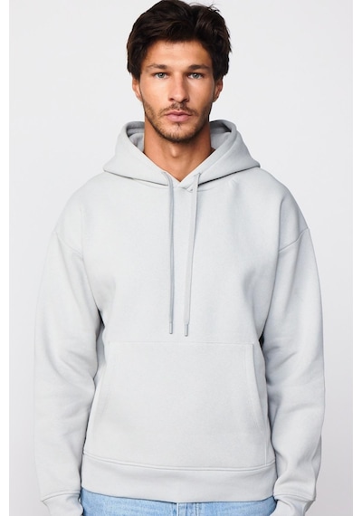 Tudors Oversize Pamuk Kapüşonlu Basıc Taş Rengi Unisex Sweatshirt-28984-taş Taş