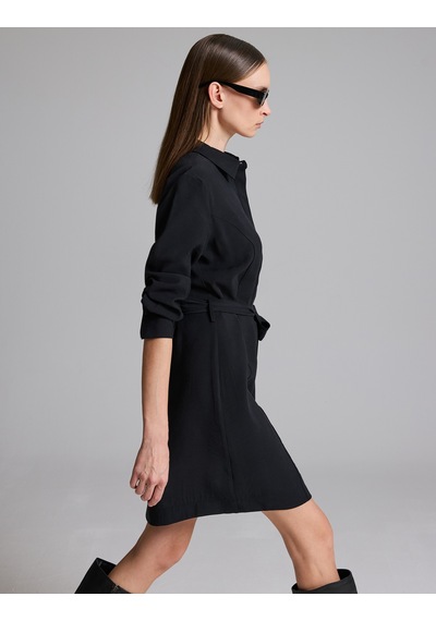 Pierre Cardin Siyah Regular Fit Dokuma Elbise 50333850-vr046