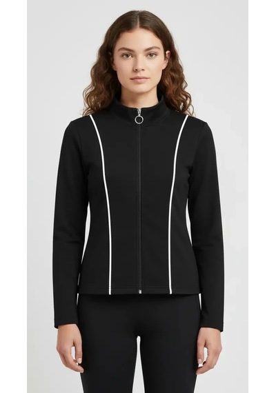 Nazzain Biye Detay Dar Kesim Sweatshirt Siyah