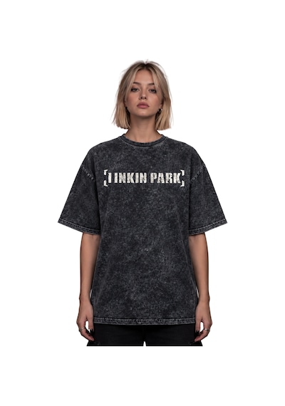 Linkin Park Rock Metal Müzik Grubu Baskılı Unisex Oversize Eskitm Siyah