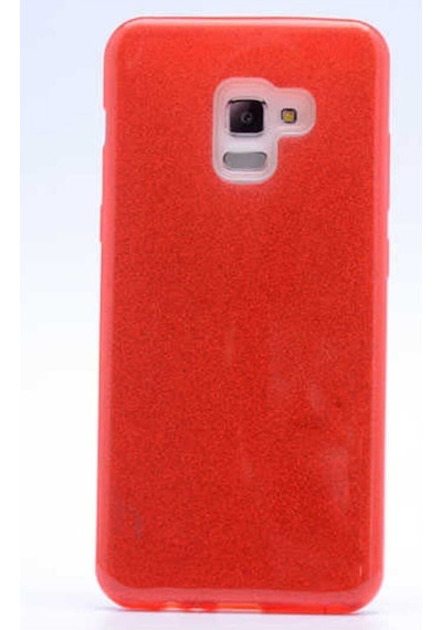 Samsung Uyumlu Galaxy A8 Plus 2018 Kılıf Zore Shining Silikon Kırmızı