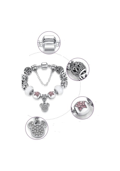 Yeni Tarz Charmlı Bileklik Mickey Star Charmlı Ahşap Kutu Içerisinde Charmlı Charmlı