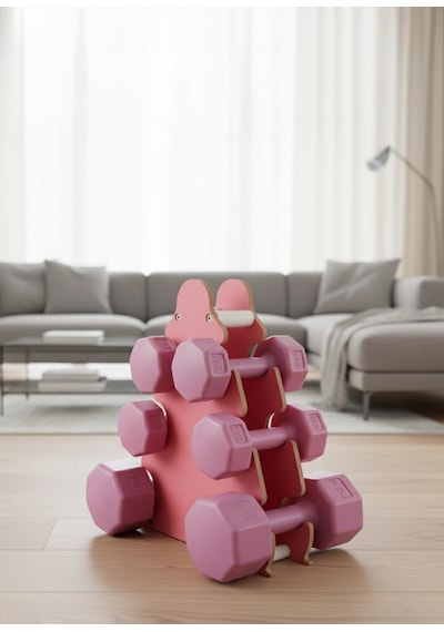 Psspor Mini Stand Pembe (Psspor 1Kg-2Kg-3Kg Dambillari Ile Uyumludur - Görseldeki Dambillar Dahil Değildir)