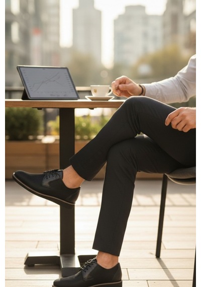 Enoch Erkek Smart Casual Bağcıklı Ayakkabı - Tekstüre Üst Yüzeyli Ve Esnek Hafif Tabanlı Klasık Ayakkabı Siyah Enoch Erkek Smart Casual Bağcıklı Ayakkabı - Tekstüre Üst Yüzeyli Ve Esnek Hafif Tabanlı Klasık Ayakkabı Siyah