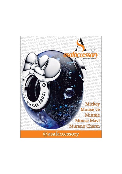 Mickey Mouse Murano Charm Asafaccessory Mavi