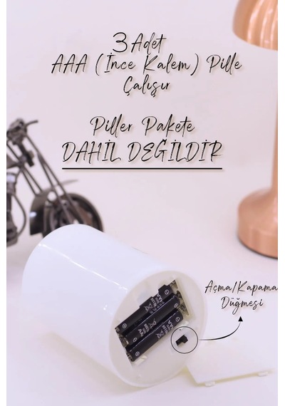 3 Lü Çelenk Led Mum Bardak Tipi Pilli Dumansız Alevli Dekoratif Yapay Mum 10 Cm Beyaz