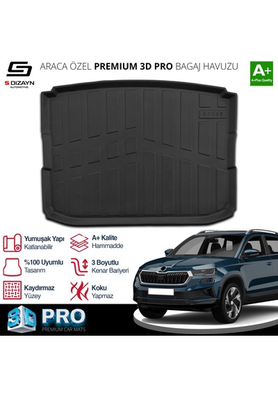 S-dizayn Skoda Karoq 3d Pro Bagaj Havuzu 2017 Üzeri A+ Kalite