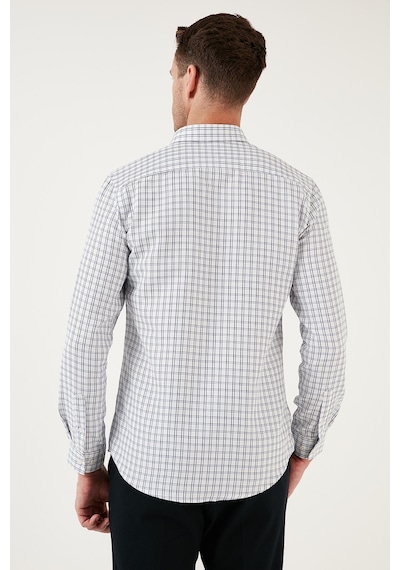 Buratti Kareli Pamuk Karışımlı Düğmeli Yaka Uzun Kollu Slim Fit Erkek Gömlek Cf23S7497 Lacivert-Siyah Buratti Kareli Pamuk Karışımlı Düğmeli Yaka Uzun Kollu Slim Fit Erkek Gömlek Cf23S7497 Lacivert-Siyah