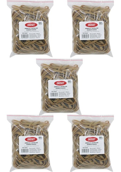 Ekoset 180x6mm Geniş Kauçuk Paket Ambalaj Kasa Lastiği 500 Adet