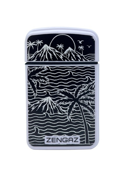 Zengaz Cool Tasarım Jet Alev Çakmak - Midnight Coast Beyaz
