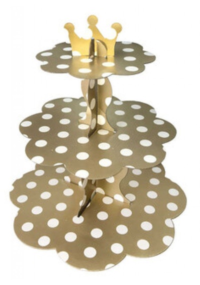 Cup Cake Standı Puantiyeli Karton Altın Pk:1 +3