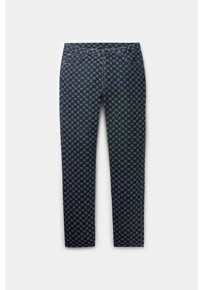 Daily Paper Ralf Pant: Denim Jacquard Kumaşlı Şık Erkek Pantolon - Regular Fit Mavi
