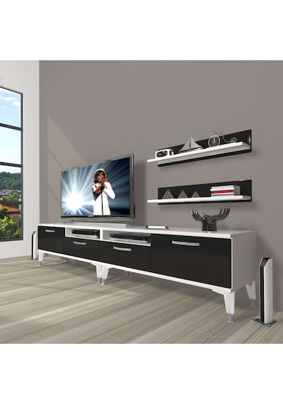 Decoraktiv Eko 220r Mdf Silver Tv Ünitesi Tv Sehpası Beyaz - Ceviz