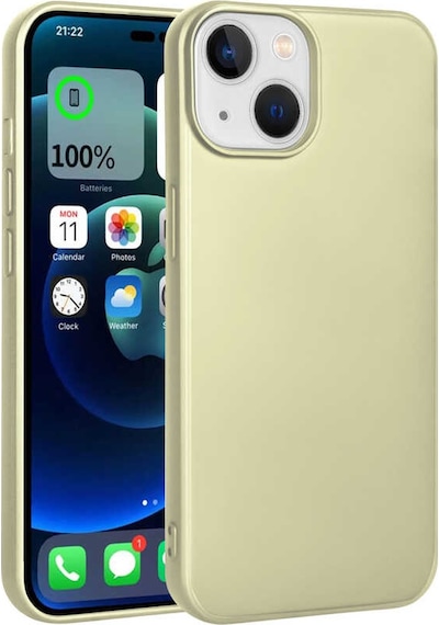 Apple Uyumlu iPhone 14 Plus Uyumlu Zore Premier Silikon Kılıf-gold Gold -