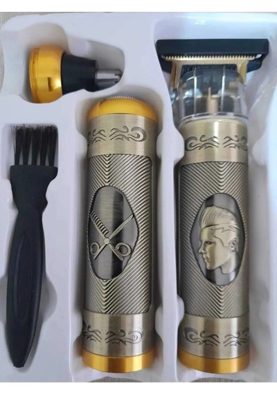 Profosyonel Tıraş Makinesi 2 Makine 3 Başlık Sakal Yanak Burun T Bıçak Ense Çizim Epilasyon Öncesi