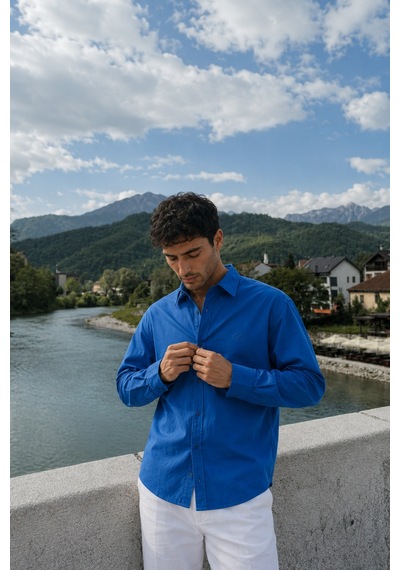 Respire Erkek Minimal Baskılı Oversize Dokulu Gömlek 2'li Set Mavi-yeşil Respire Erkek Minimal Baskılı Oversize Dokulu Gömlek 2'li Set Mavi-yeşil