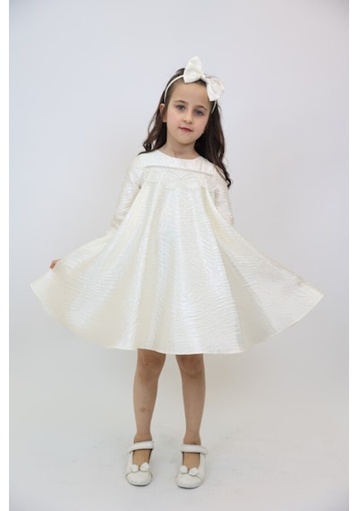 Xo Kids Kız Çocuk Elbise 3-10 Yaş 2920 Ekru