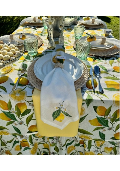 Amalfi Limon Desen Masa Örtüsü