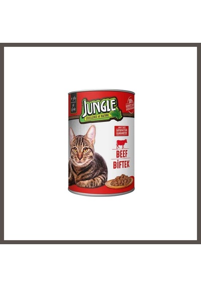 Jungle Kedi Konserve Biftekli 400gr 1 Adet Nxrlvng