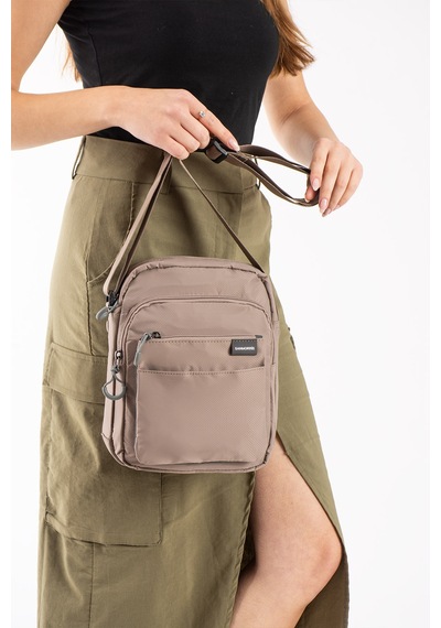 Sanmorris Unisex Çok Bölmeli Fonksiyonel Omuz Çantası - Günlük El Çantası Çok Renklı Sand