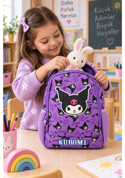 Kuromi Anaokulu Okul Çantası Çocuk Sırt Çantası Okul Öncesi Günlük Kullanım 35 X 20 X 9 Cm Çok Renkli