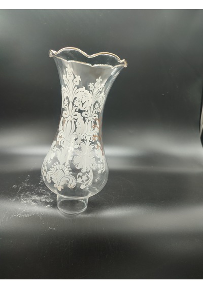 Avize Lamba Camı.altın Yaldızlı,motifli Alt Yuva Çapı:4.50 Cm-h:21.00 Cm E.14 Mum Ampule Göre.