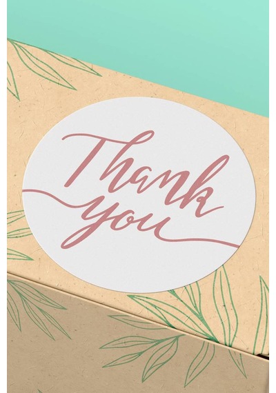 Thank You Renkli Yuvarlak Teşekkür Etiketi Sticker 3x3cm St2089 Çok Renkli