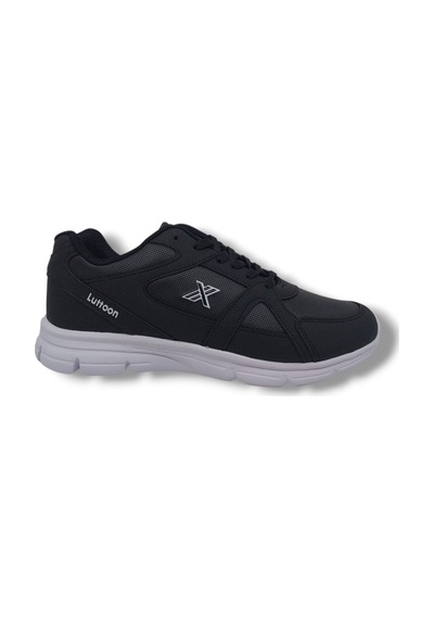 Zerhan Lutton 350 Unisex Siyah Bağcıklı Yürüyüş Koşu Büyük Numara Spor Ayakkabı 45 46 47 48 Siyah