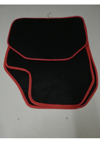Tofaş Uyumlu 4 Parça Halı Paspas Siyah-Kırmızı Seritli