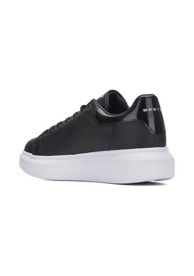 Moda Ayakkabı Bst-150 Deri Comfortable Erkek Sneaker Ayakkabı Siyah