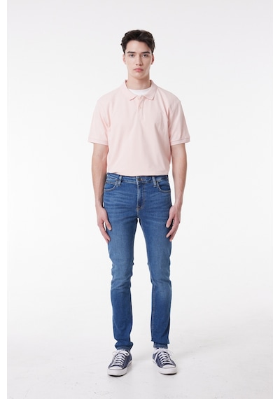 Lee Malone Skinny Fit Dar Kesim Düşük Bel Çok Dar Paça Mavi Erkek Esnek Jean Denim Kot Pantolon L736AHKR Mavi