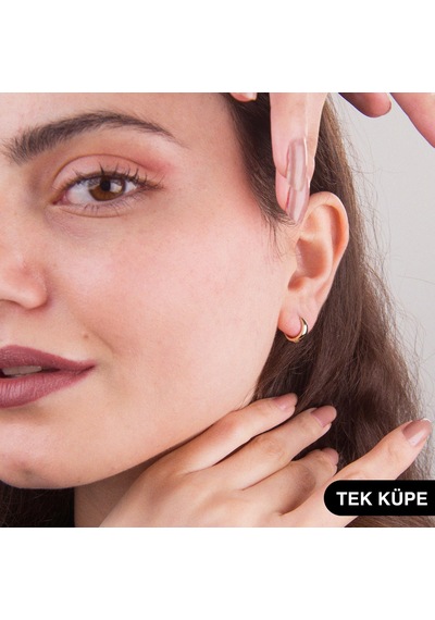 Goldkupe 14 Ayar Altın Minik Tek Halka Küpe 0,85 Gr-6313