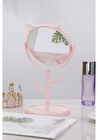 Chavin Pembe Plastik Takı Stand Masa Aynası Cin498pm