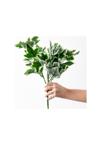 Yapay Yeşillik Demeti Alacalı Yeşil 40 Cm 5 Dal Yeşil