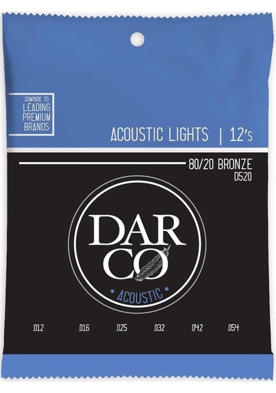 Martin Co Darco D520 80/20 Bronze Akustik Gitar Teli, Light 12-54