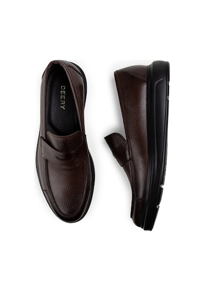 Deery Hakiki Deri Kahverengi Comfort Erkek Loafer Kahverengi