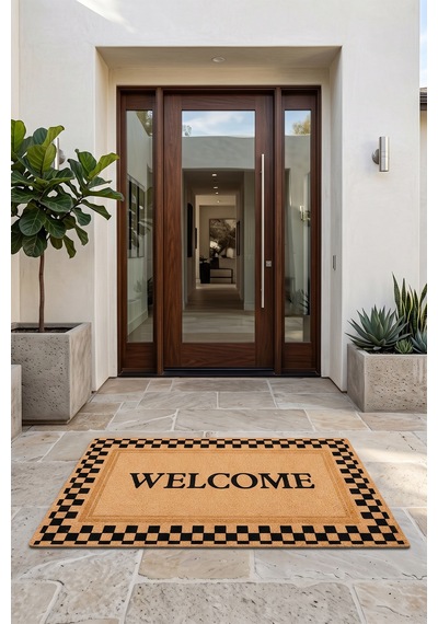 Villadia Home Textile Kapı Önü Paspası Kaymaz Taban Dekoratif Paspas Ev Giriş Antre İç Ve Dış Mekan Paspası 45x70 Cm 20ypycoco
