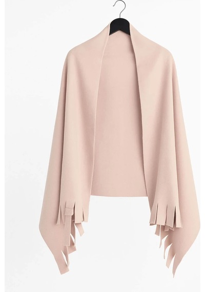 Elif Mira Unisex Polar Omuz Şalı 70x180 Cm Kışlık Sıcak Şal Elegantwarm Pudra