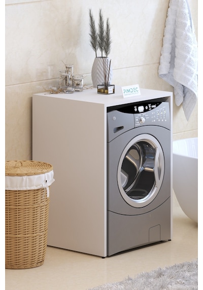 Pimdec Çamaşır-Kurutma Makinesi Alt Banyo Dolabı Beyaz