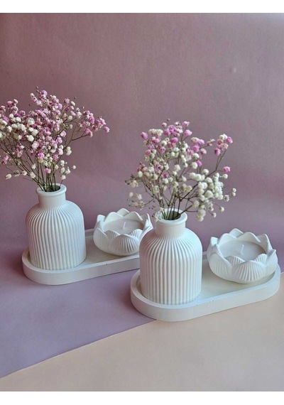 Bernami Vazo Pinterest 3'lü Lotus Vazo Tepsi Set Diğer