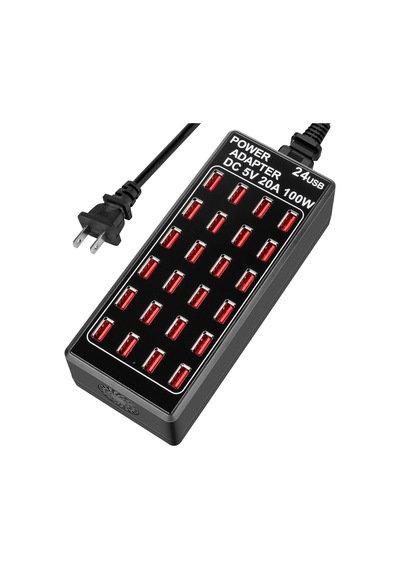 24 Portlu 100w 20 A Usb Şarj İstasyonu, Ev Tipi Masaüstü Usb Hızlı Şarj Cihazı, Oteller, Okullar, Mağazalar,