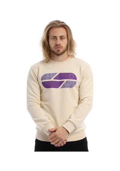 Polostate Erkek Polo State Baskılı Bisiklet Yaka Sweat Ekru