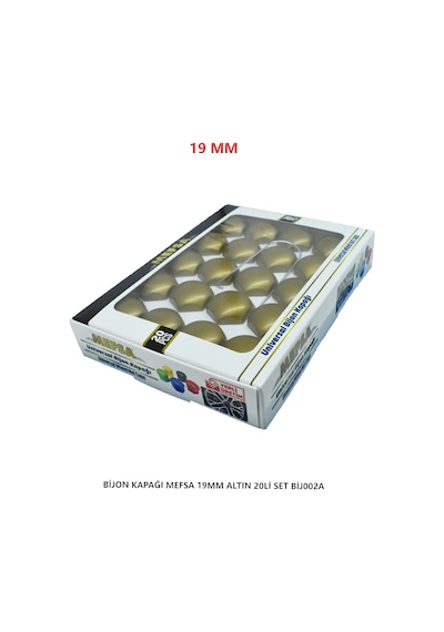 Bijon Kapağı Düz 19 Mm Altın 20 Li Set