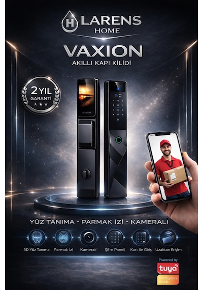 Vaxion F9 Akıllı Kapı Kilidi Yüz Tanıma, Parmak İzi, Şifre, Kart Ve Tuya Uygulama Destekli