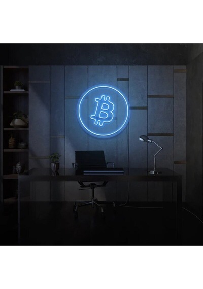 Bitcoin Logo Neon Tabela Mavi