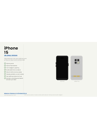 Renova İphone 15 Cam Değişmiş Ekran