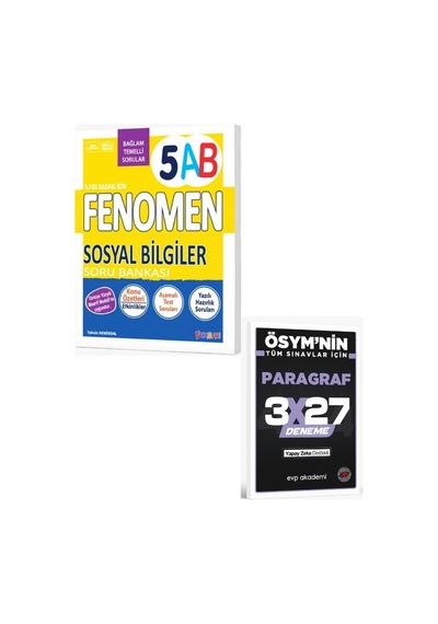 Fenomen 2027 5. Sınıf Sosyal Bilgiler A Ve B Soru Bankası+ Evp Akademi Paragraf