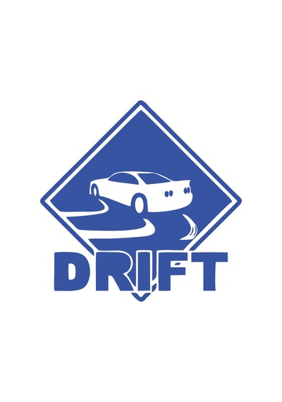 Drift Araba Sticker 17x17 Cm Mavi