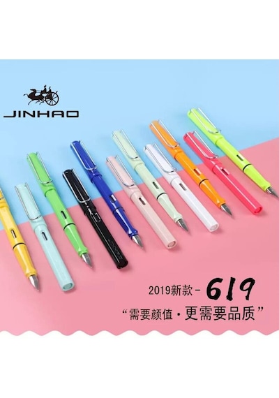 Jinhao Dolma Kalem Opak Ef 0,38 Uç+5 Kartuş - Renk Seçenekli- Opak Elma Yeşili